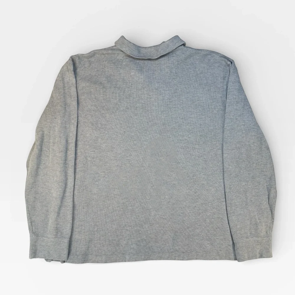 Polo Ralph Lauren Mens Gray 100% Cotton Quarter-Zip Pullover Sweater LARGE